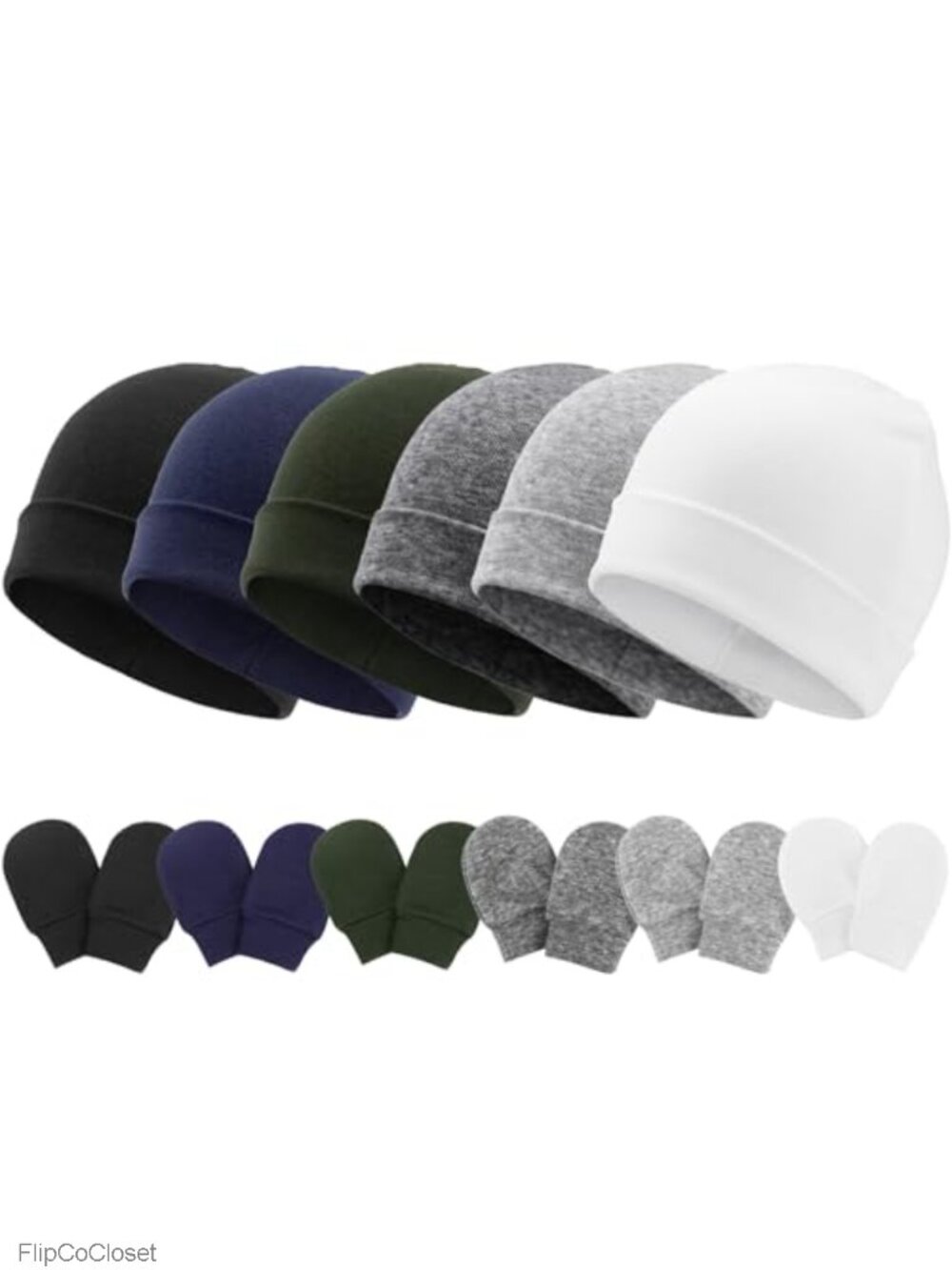 Baby Hats Mittens Set Cotton Beanie Cap Gloves 0-6 Months Newborn